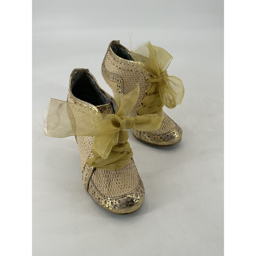 Rregular Choice Gold‎ Metallic High Heel Boots 7.5